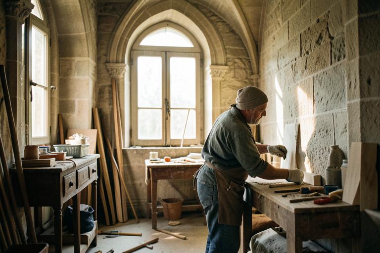 Artisan bénévole restaurant le patrimoine architectural français